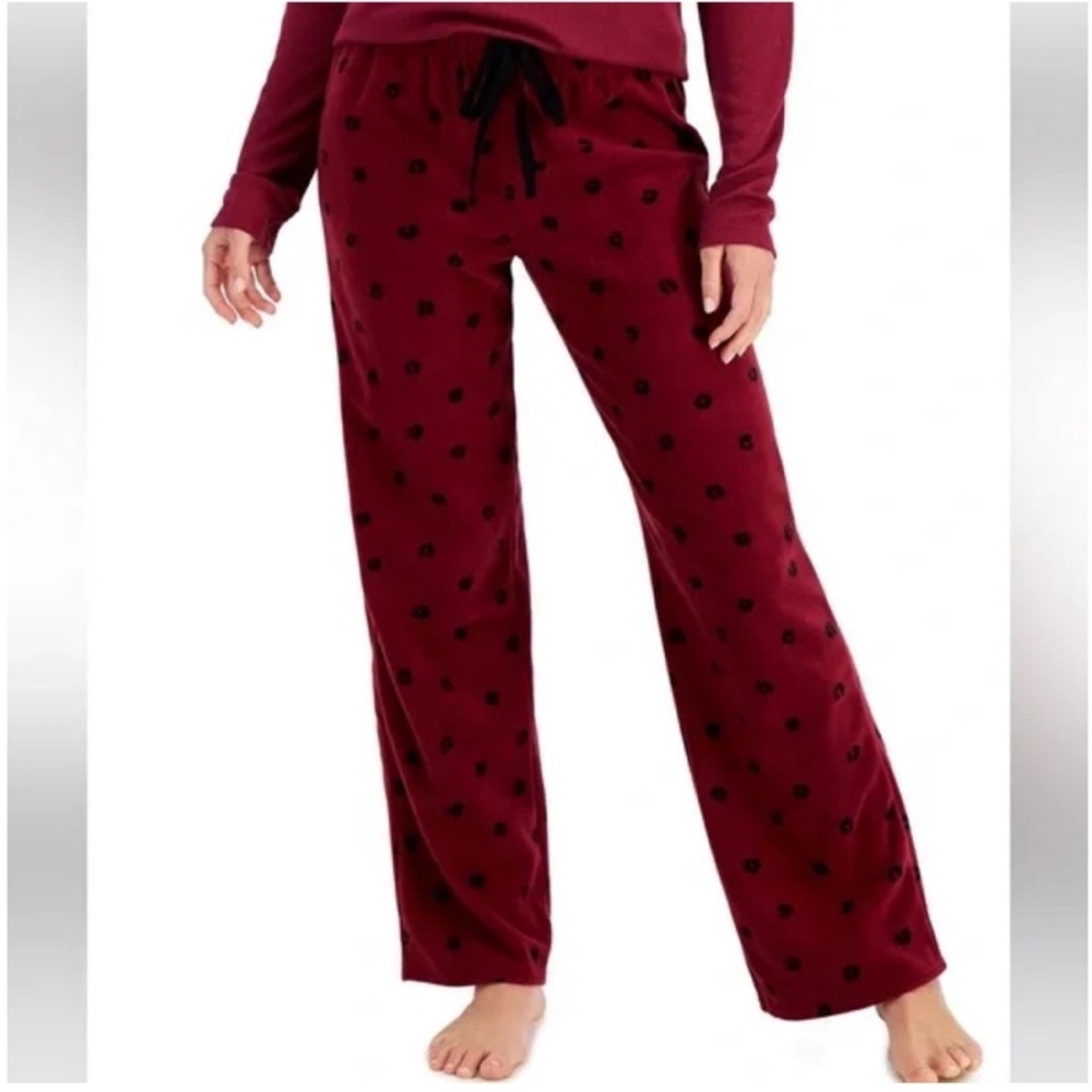 Women’s Burgundy Polka Dot Lounge Pants